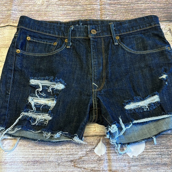 Levi’s Capital E • Distressed Cut-Off Short Skinny Slim Fit • Sz 34 Waist - Picture 4 of 12
